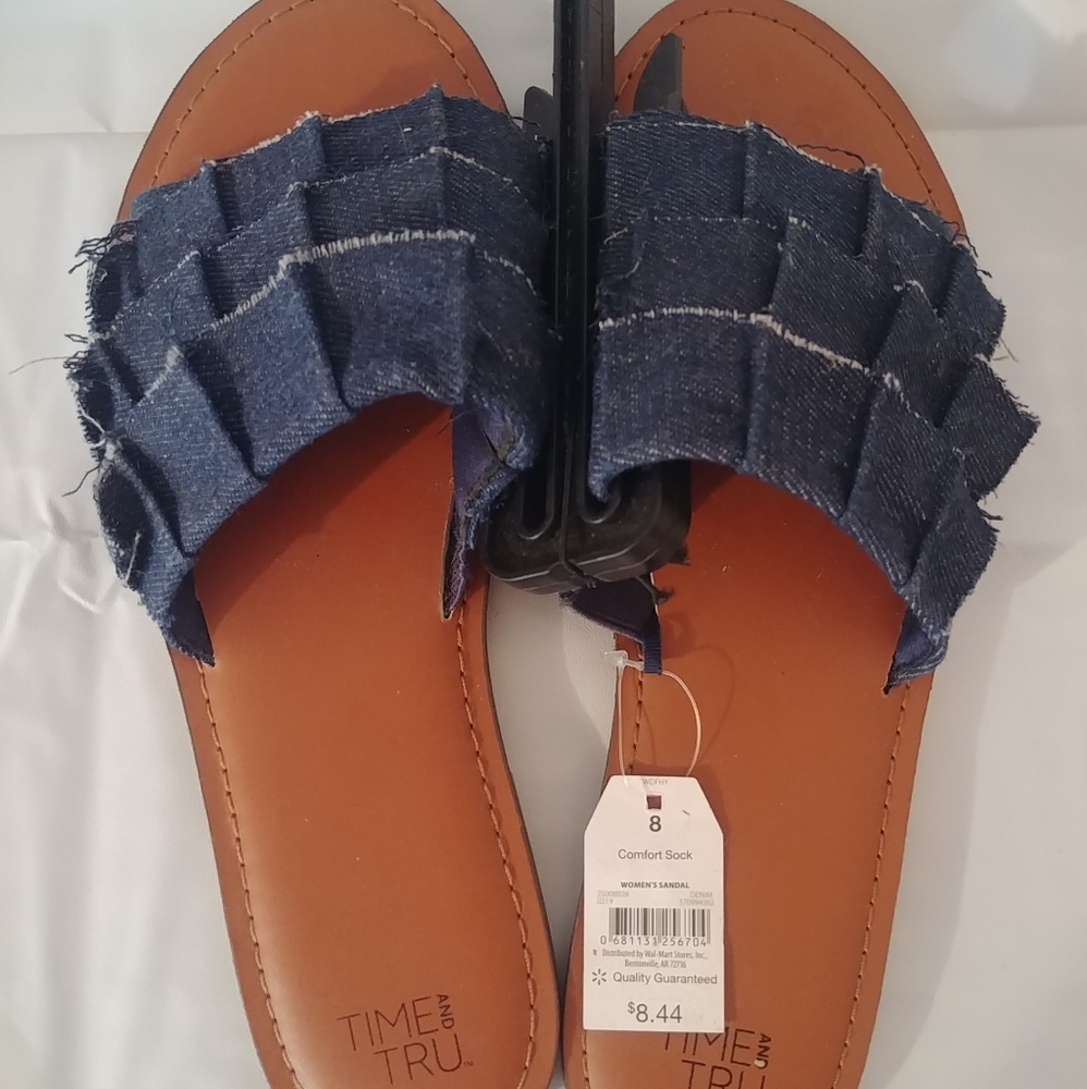 Time and Tru denim sandals